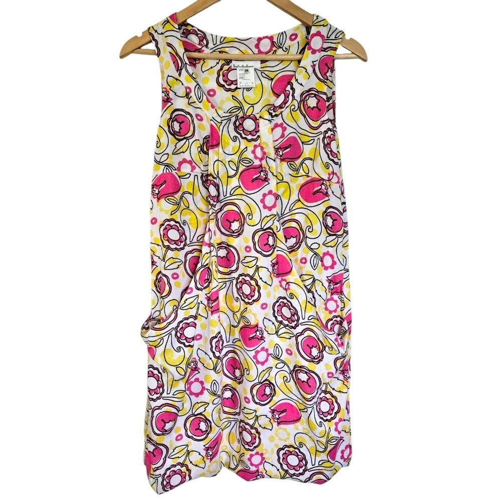 B+ab pink yellow floral rayon‎ mini dress